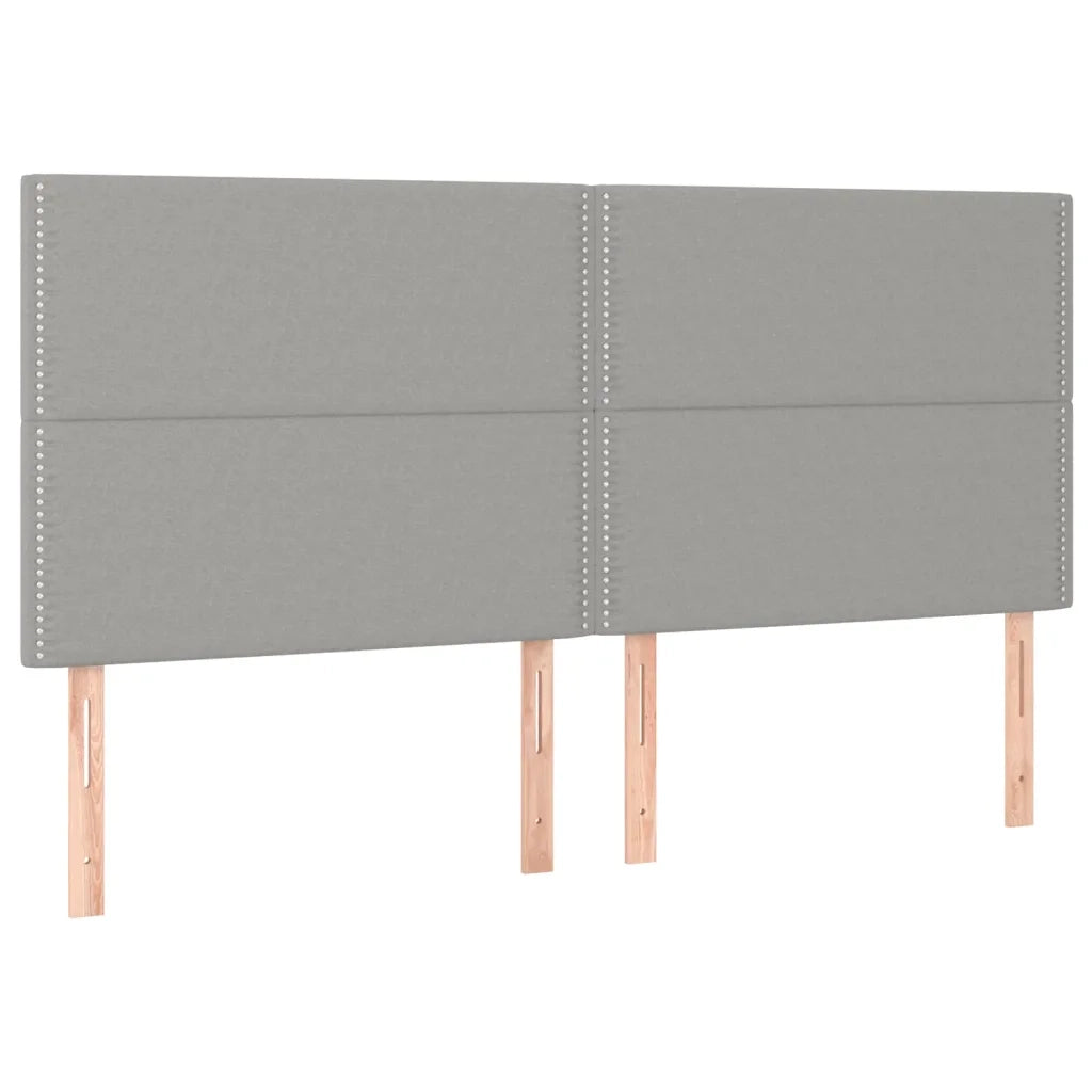 Testiera a LED Grigio Chiaro 180x5x118/128 cm in Tessuto 3122298
