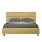 Letto Matrimoniale 160x200 cm con Rete e Contenitore Nandy Ocra