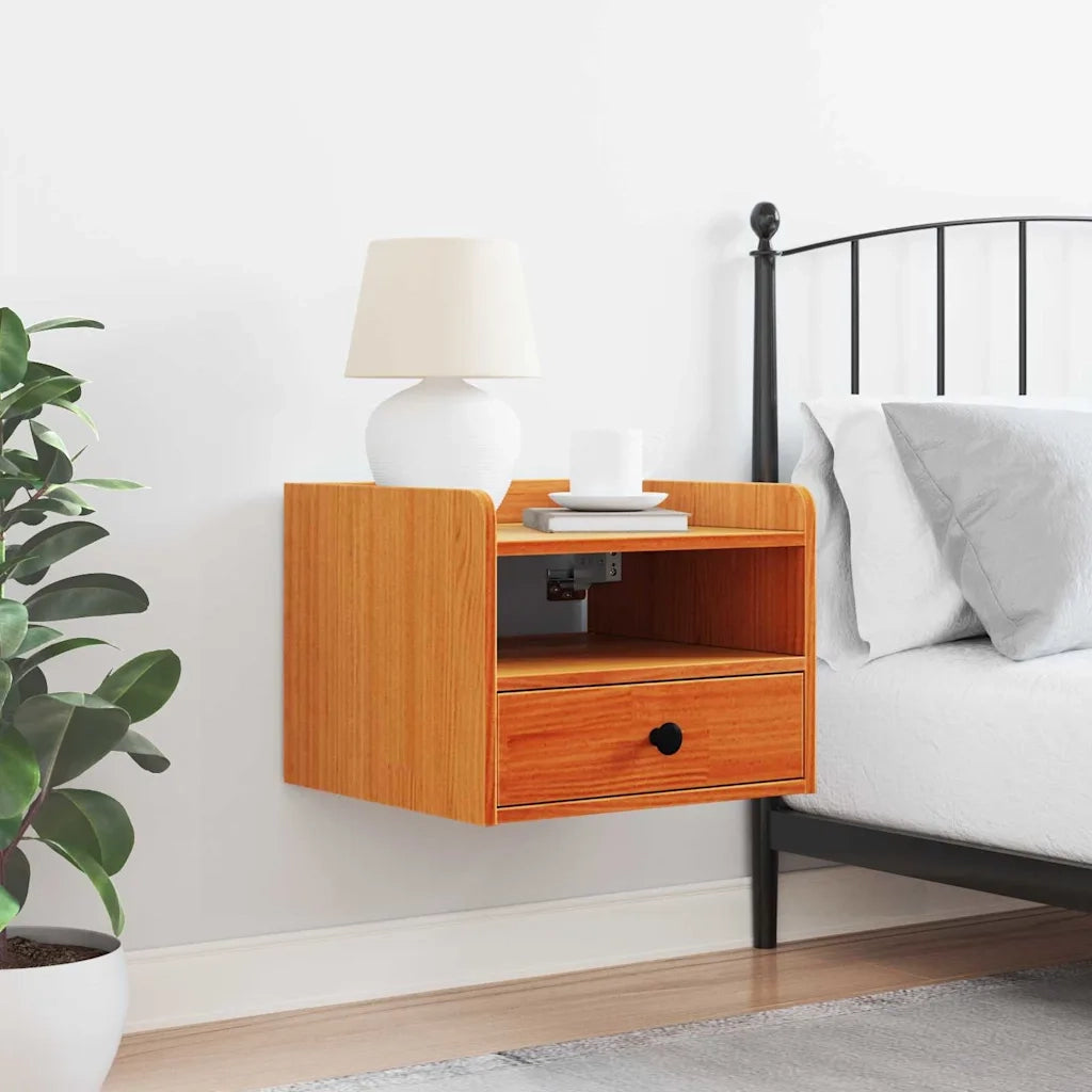 vidaXL Comodino Cera marrone 38 x 36 x 29.5 cm Legno di pino massello