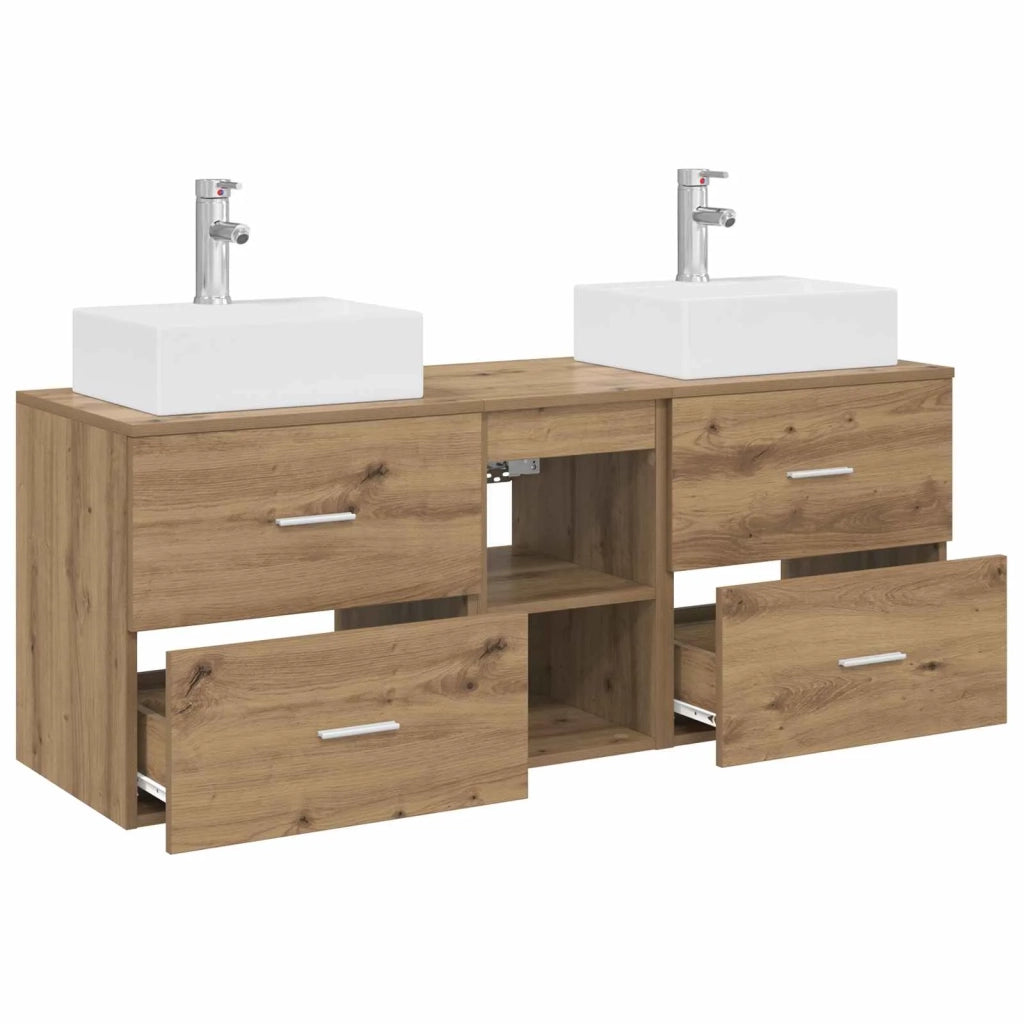 Set di Armadi da Bagno 3 pz Rovere Artigianale 3405842