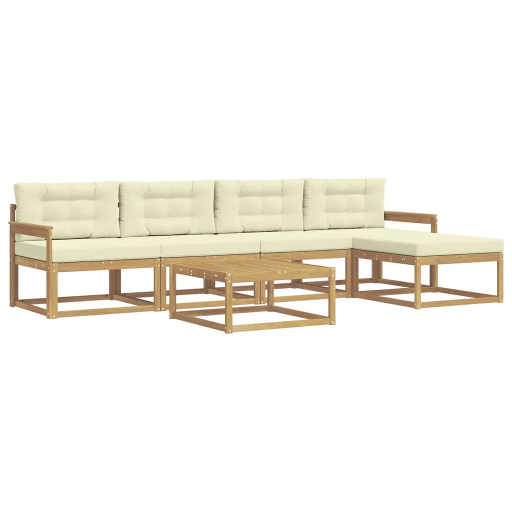 Set di divani da esterno 6 pcs Bianco e Crema 79 x 79 x 37 cm 3386329
