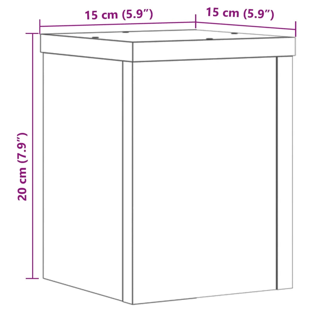 vidaXL Supporti per Piante 2 pz Grigio 15x15x20 cm Legno Multistrato