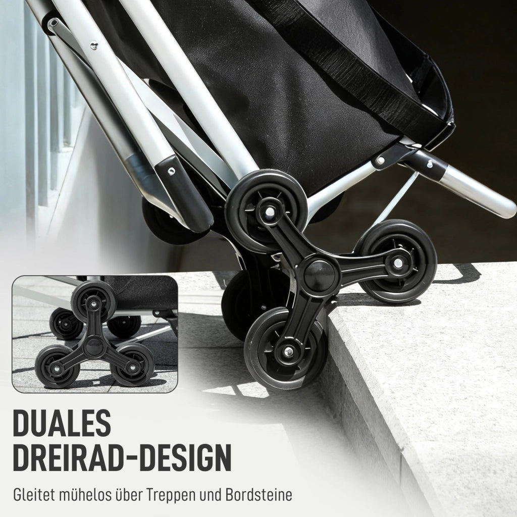 Carrello Spesa con Sedile 40L ¨C Xylo ¨C 3 Ruote Telaio Alluminio Grigio