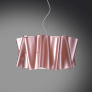Lampadario a sospensione cinque luci luci FOLIO paralume in Polilux Rosa diametro 60x h32 cm