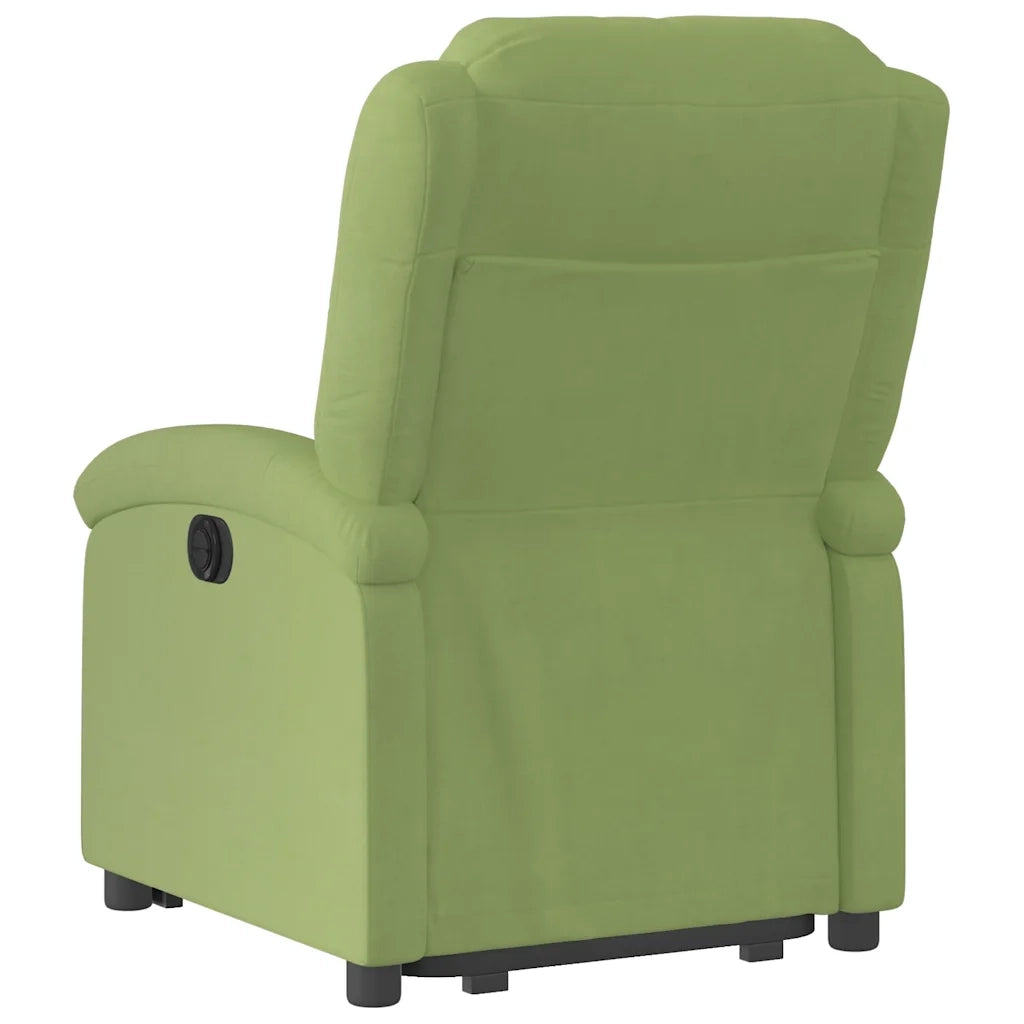 Poltrona Alzapersona Reclinabile Elettrica Verde Chiaro Velluto 3204325