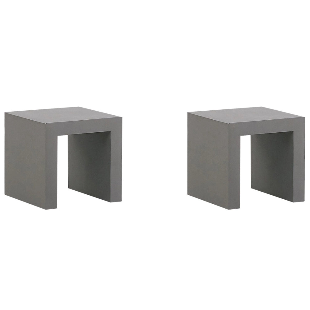 Set di 2 sgabelli da giardino grigio cemento da giardino moderno industriale