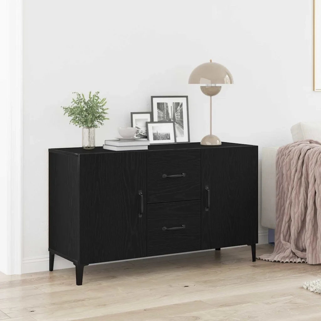 Credenza Rovere Nero 100 x 36 x 60 cm Legno multistrato 862762
