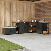Stoccaggio in cucina Nero 30 x 50 x 92 cm Acciaio 874975