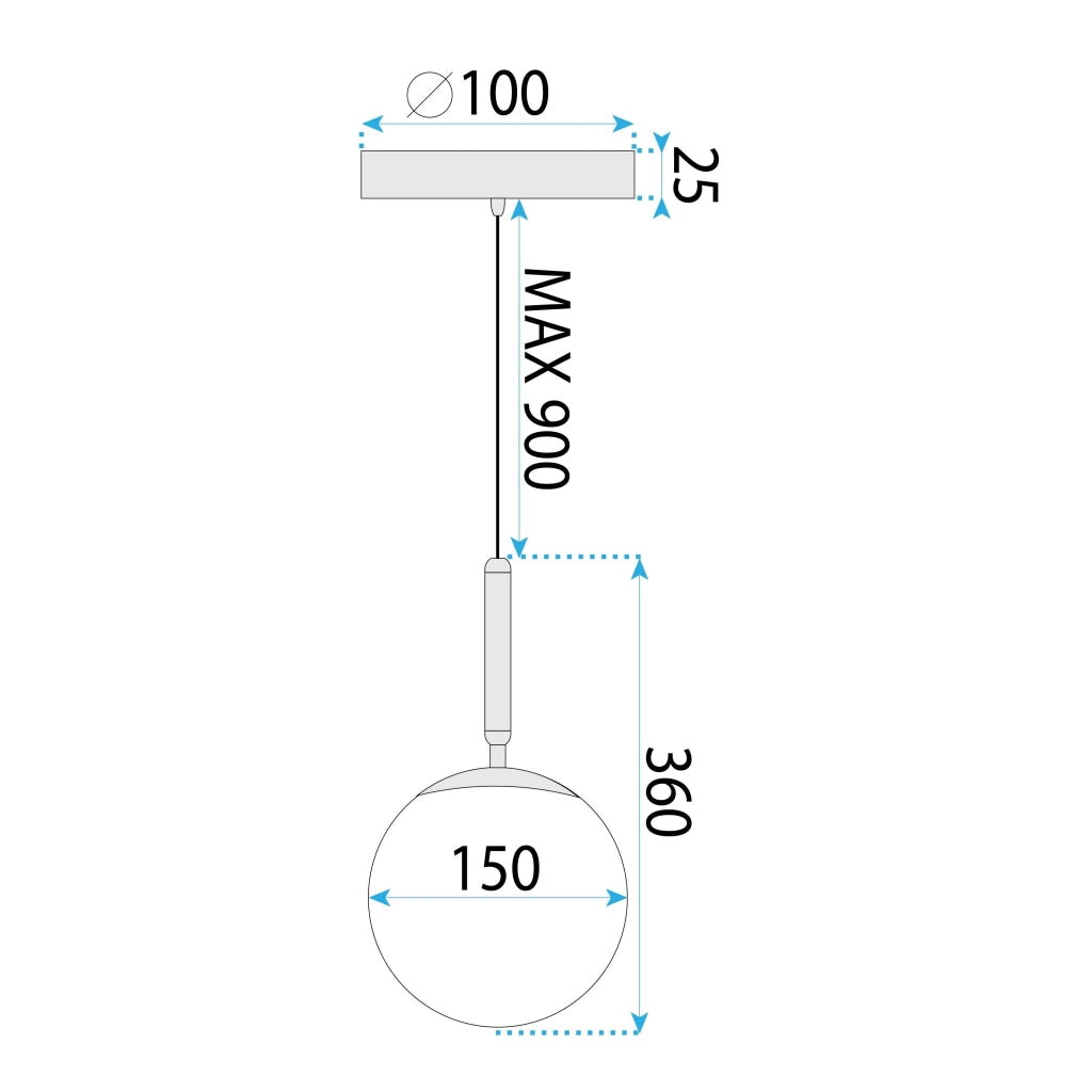Lampada A Sospensione A Sfera In Vetro G108-1w Gold E27