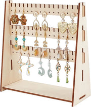 Oggetto per Orecchini - Supporto Organizer in Legno Rustico con 5 Livelli e Fori per Stud Orecchini - Display per Gioielli con Ripostiglio