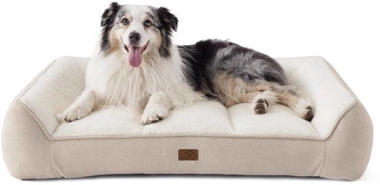 Hondenletto in Crème per Cani Grandi - 106x76cm, Sovrappensiero Idrorepellente con Pluche Sherpa morbido, Cuscino Antiscivolo per Cani