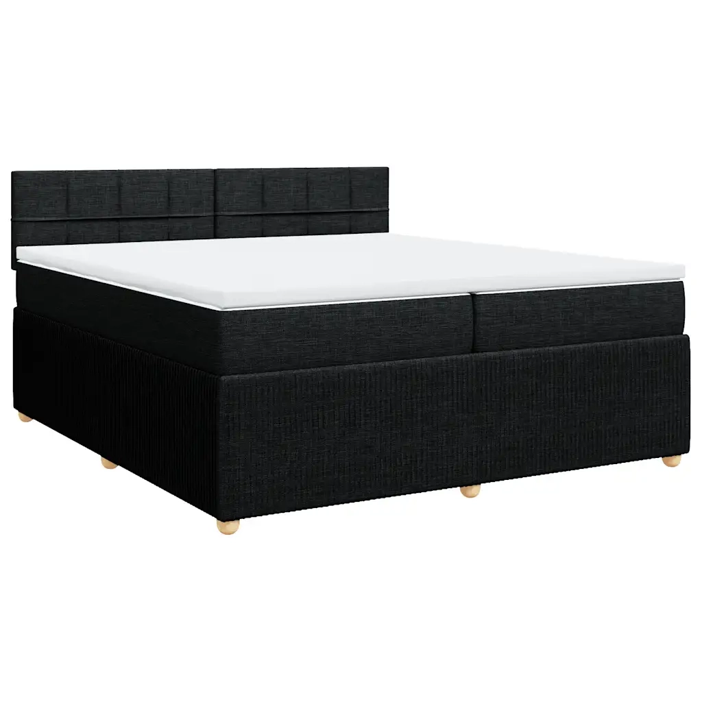 Giroletto a Molle con Materasso Nero 200x200 cm in Tessuto