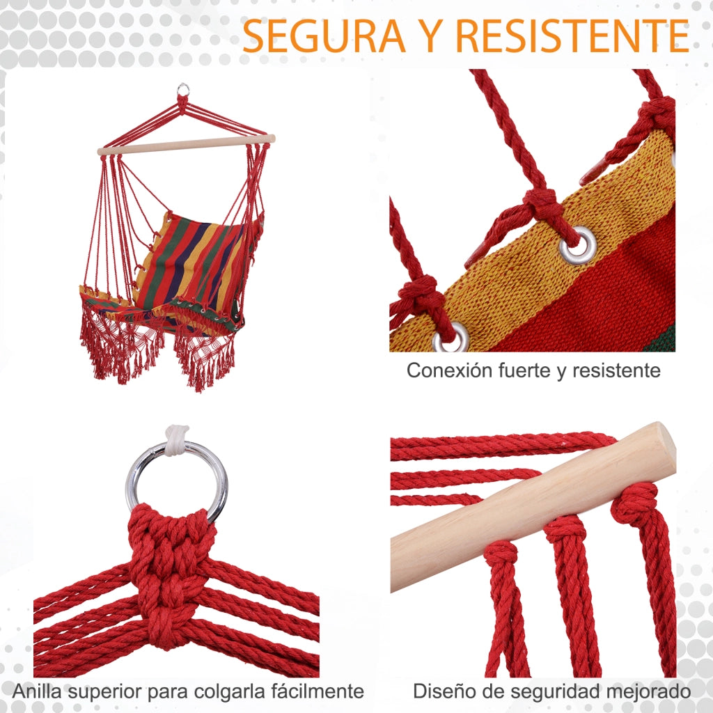 Sedia Amaca Sospesa ¨C Xylo ¨C Tessuto Cotone Poliestere Multicolore 100x60x100 cm Carico 100 kg