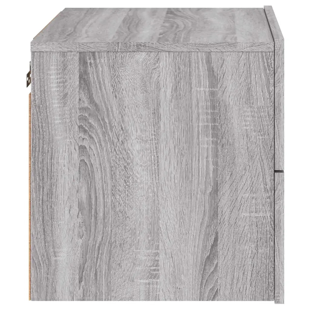 Comodini a Parete con luci LED 2 pz Grigio Sonoma 836823