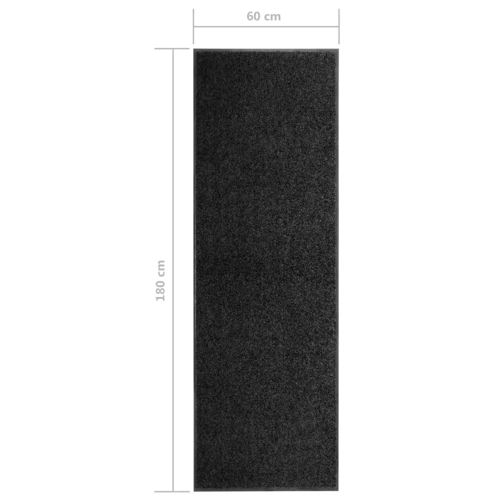 Zerbino Lavabile Nero 60x180 cm 323411