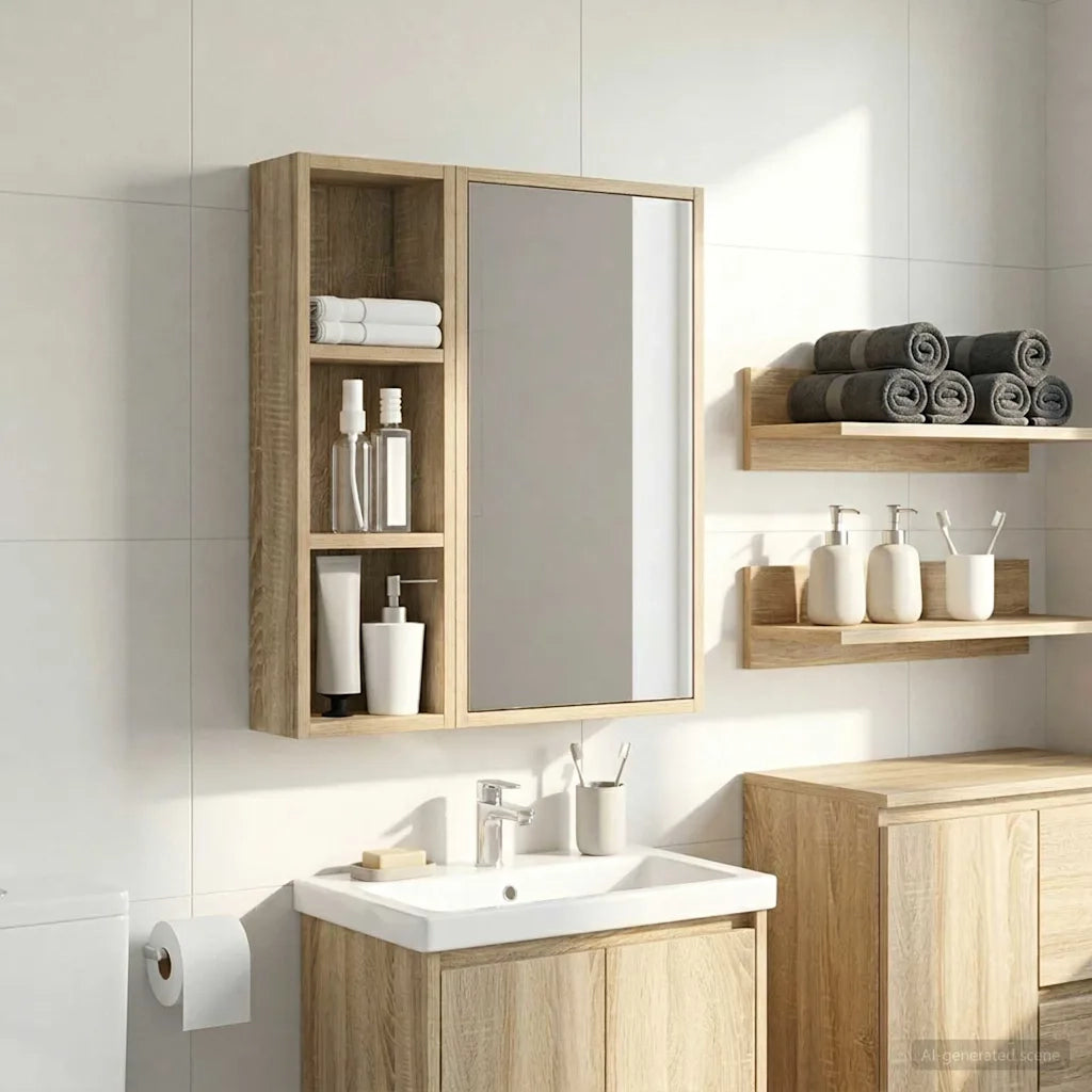 Armadio da bagno a muro Rovere Sonoma 20 x 10 x 60,5 cm