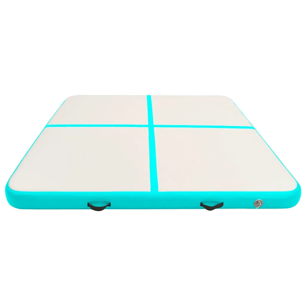 Tappetino Ginnastica Gonfiabile e Pompa 200x200x15cm PVC Verde CFW2552455