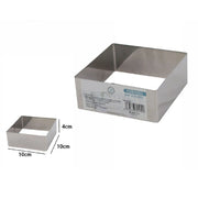 Trade Shop - Set 12 Pezzi Forme Formina Stampi Per Dolci Torte Biscotti Quadrati 10x4cm 60412 -