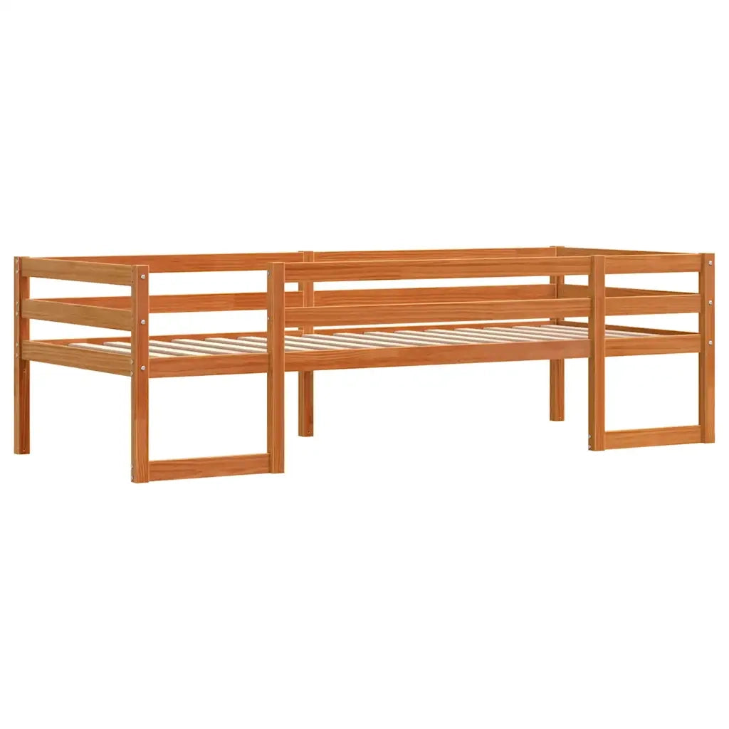 vidaXL Giroletto per Bambini Marrone Cera 80x200cm Legno Massello Pino