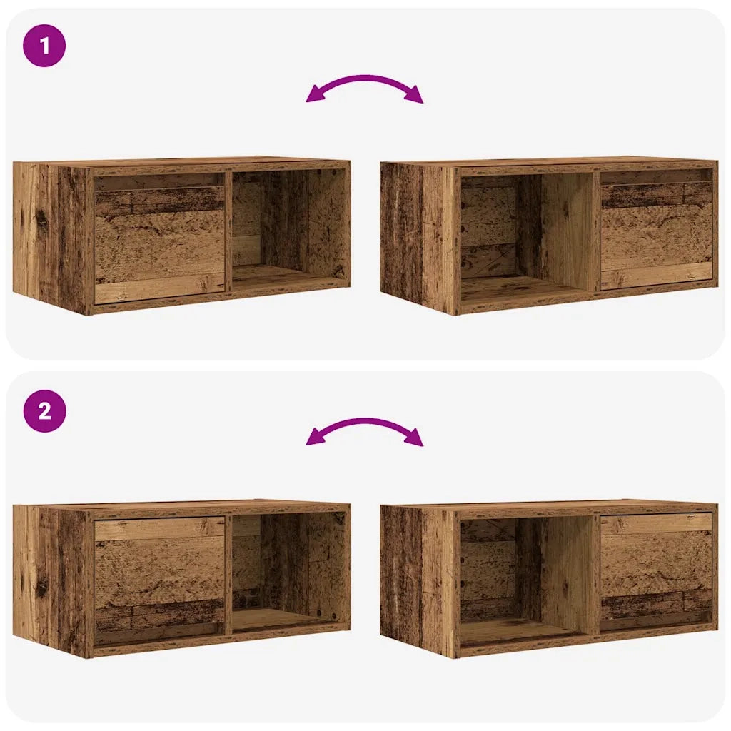 Mobili Porta TV 2 pz Legno Antico 60x31x25,5 cm in Truciolato 861451