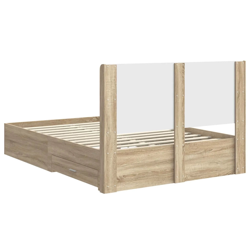 Struttura del letto con stoccaggio e testata Rovere Sonoma 3414111