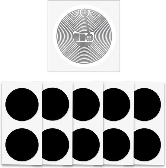 Etichette NFC NTAG215 Zaro - 100 STKS Etichette NFC 215 Ronde 25mm - Labels con 504 byte di Memoria - Programmabili - Compatibili con TagMo - Chip NFC - 1356 MHz - Per telefoni e dispositivi NFC