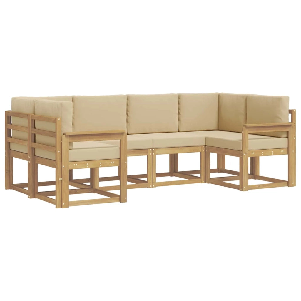 Set di divani da esterno 6 pz Bianco e Beige 3388112