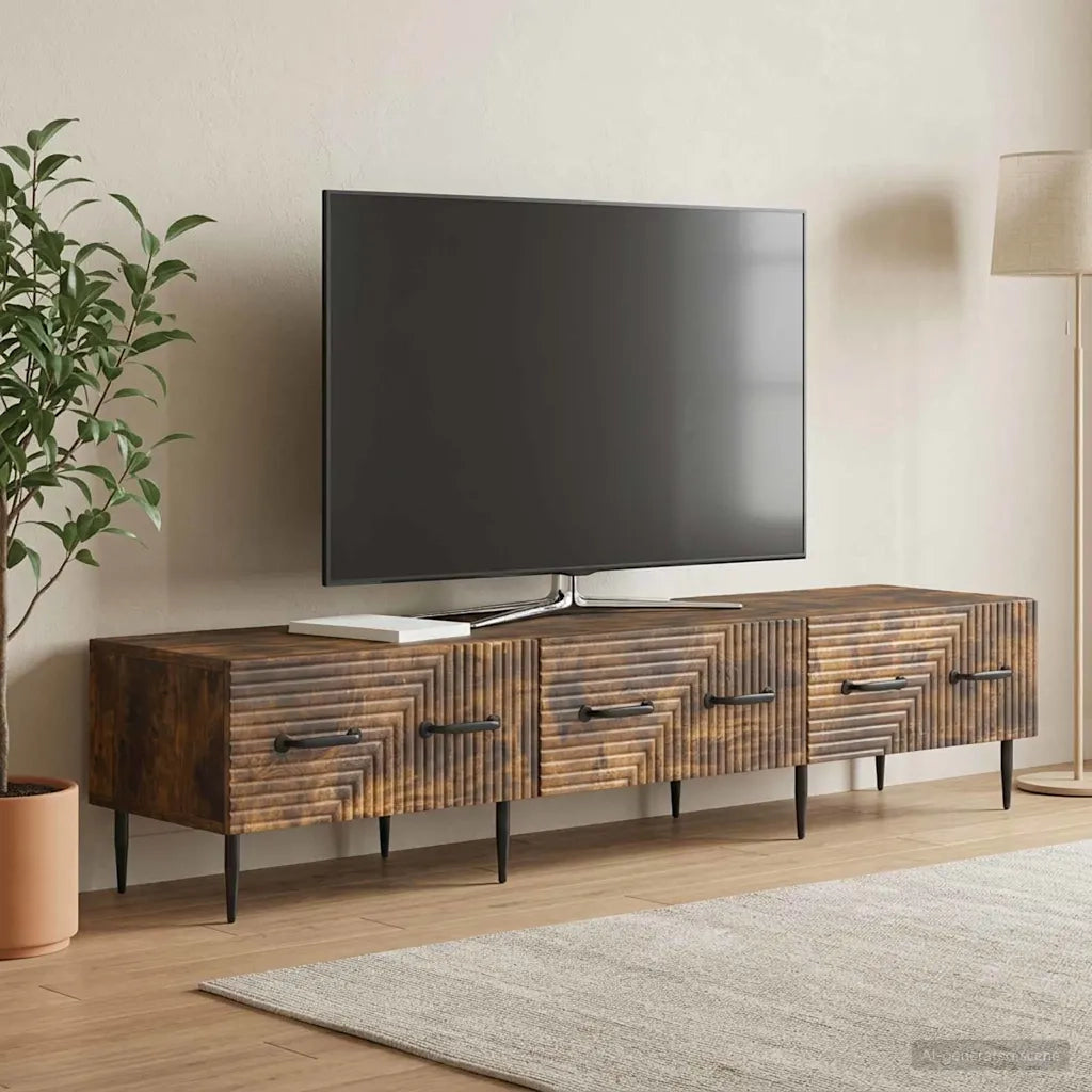 Mobile TV Rovere Fumo 147 x 34,5 x 30 cm Legno ingegnerizzato 894940