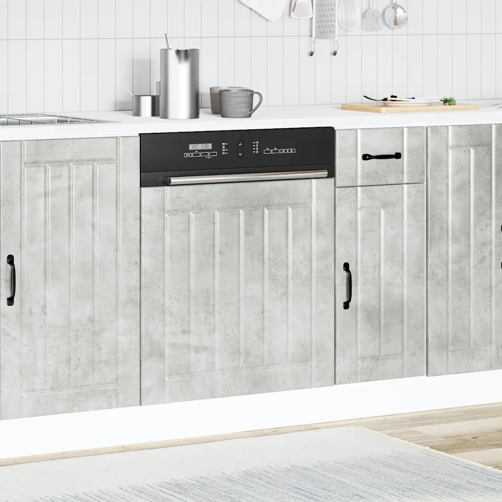 Pannello Lavastoviglie Lucca Grigio Cemento Legno Multistrato 853901