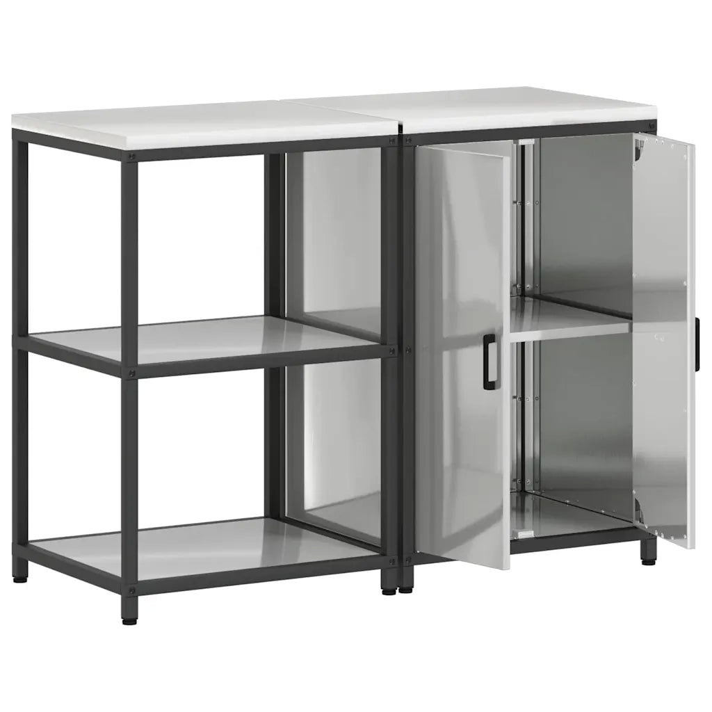 Set di Pensile da cucina | Stoccaggio per Cucina HATTEM 2 pz Argento