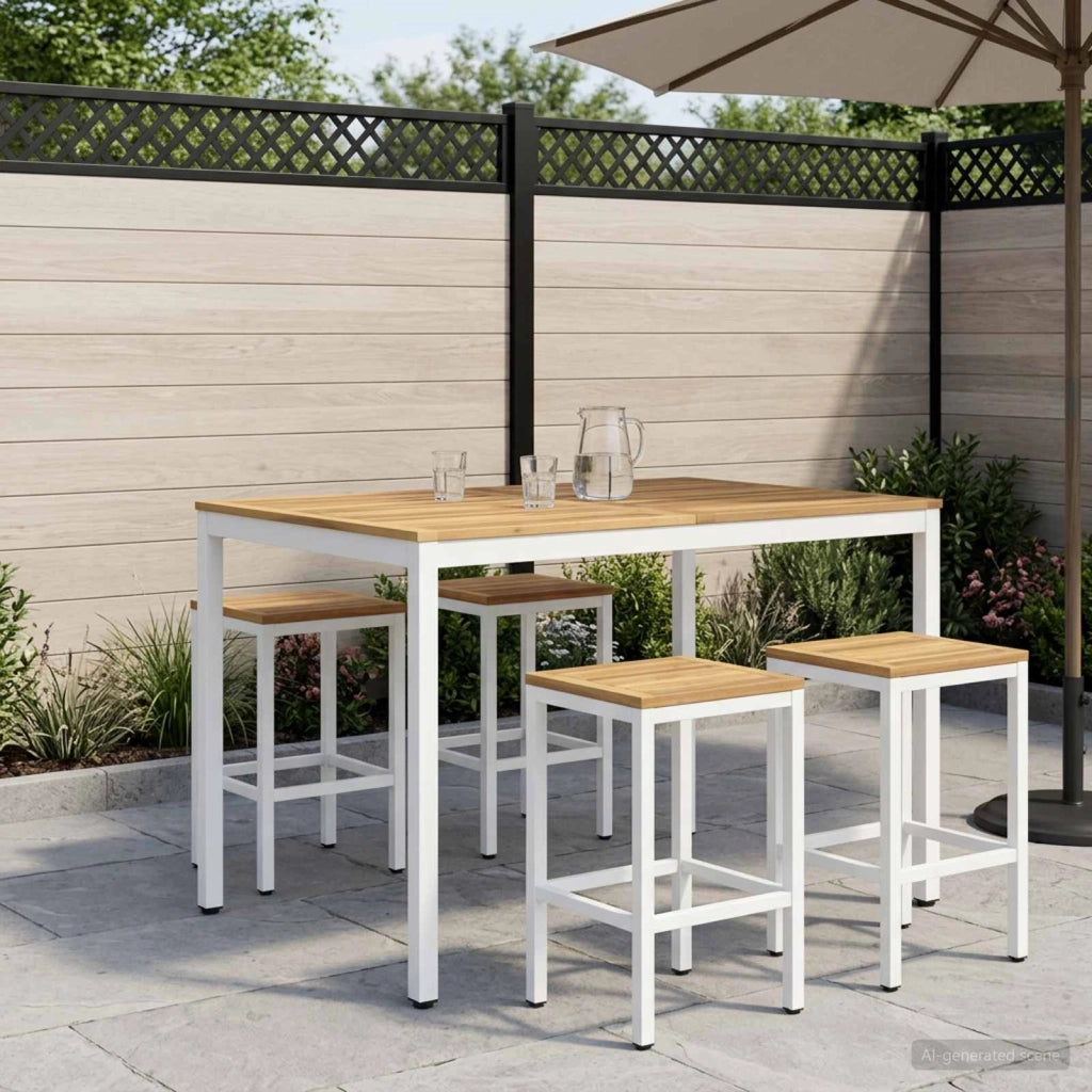 Tavolo Bar da Giardino Bianco 110 x 108,5 x 105 cm 901781