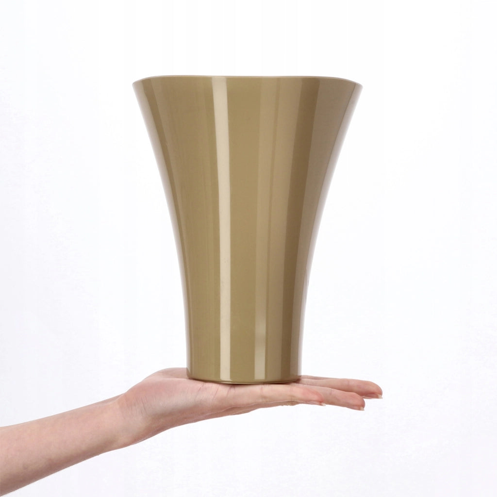 KADAX Copertura per vaso da fiori e piante, supporto per fiori in plastica beige, 16,5 cm