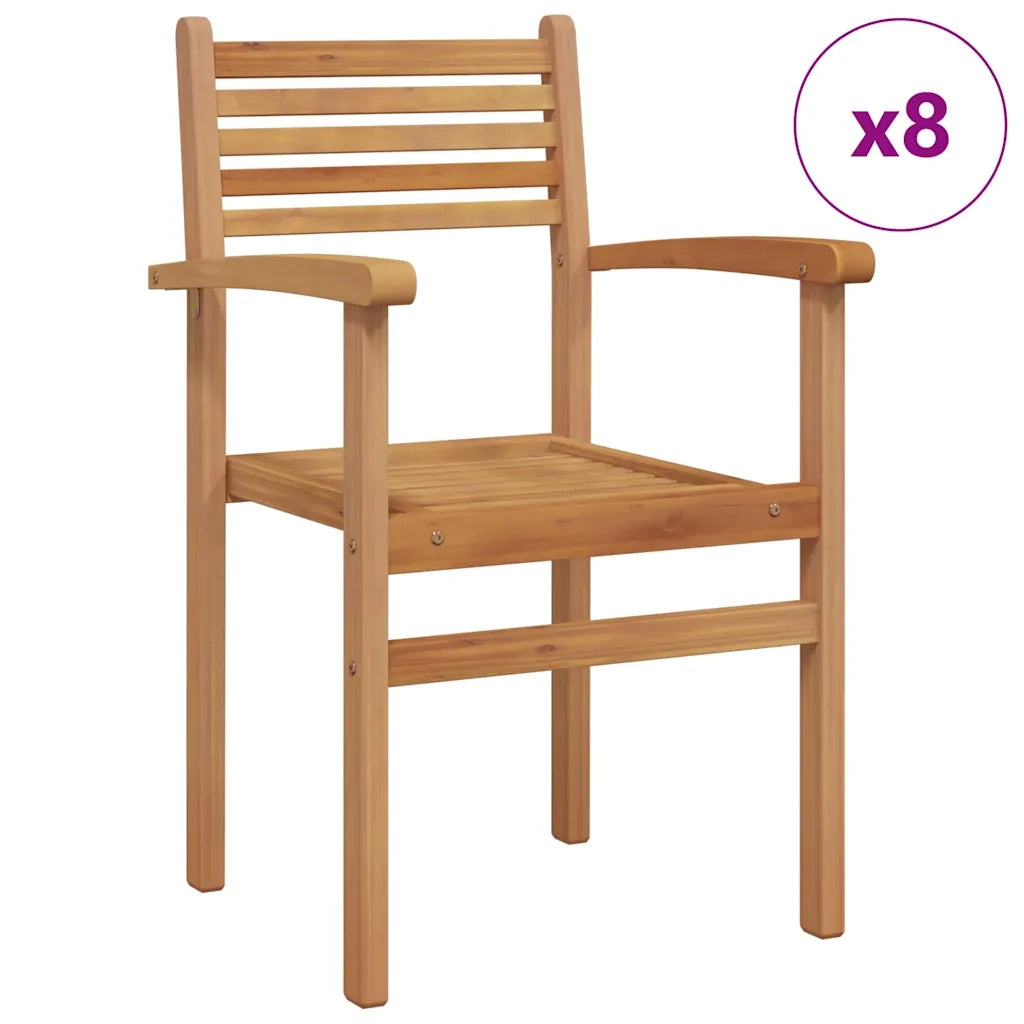 Sedia 8 pcs Marrone 56 x 55 x 90.5 cm Legno di teak solido