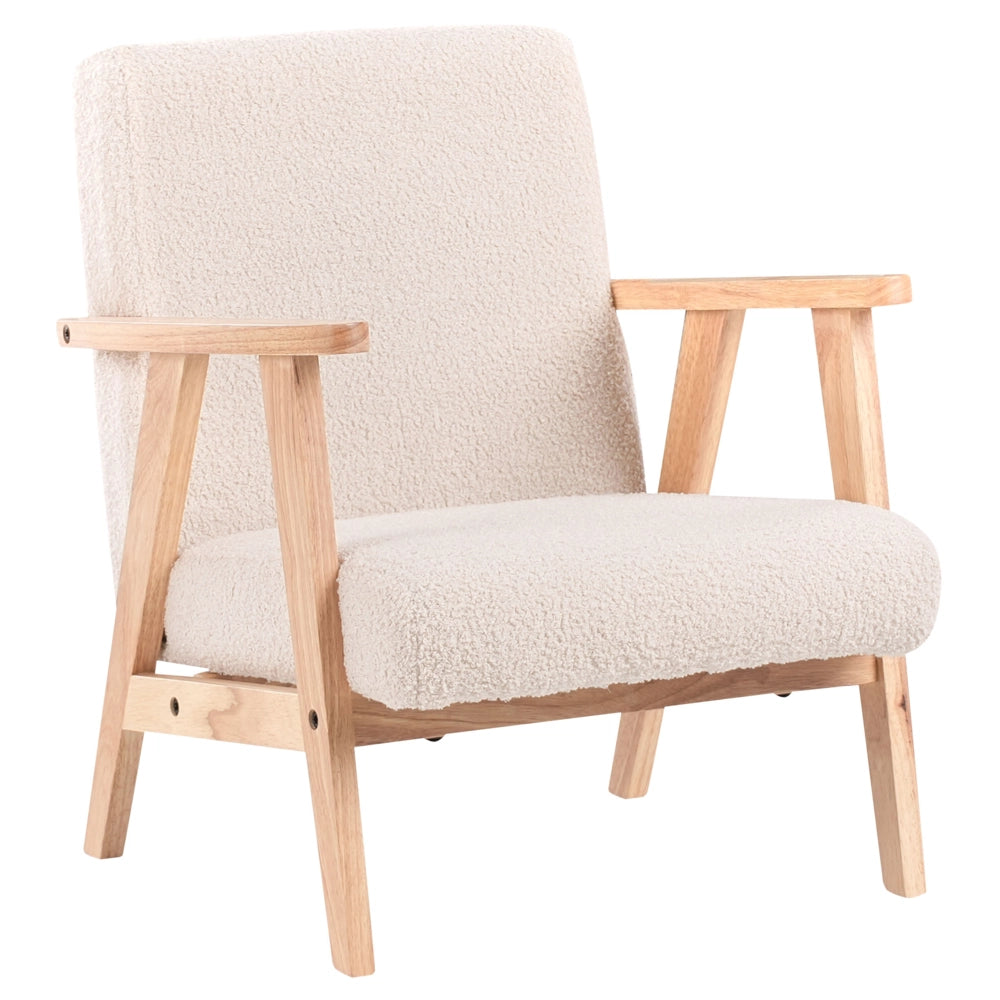 Poltrona per bambini con gambe in legno beige chiaro cemeretta
