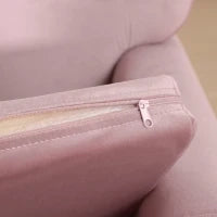 Poltrona per Bambini in Tessuto Effetto Velluto Rosa con Schienale a Corona, 50.2x41.9x57.8 cm