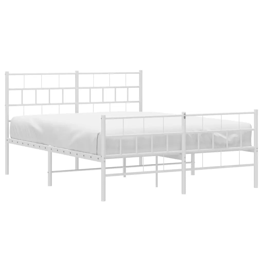 Giroletto con Testiera e Pediera-Struttura Letto Metallo Bianco 120x200 cm 721238