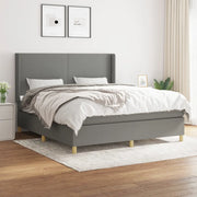 Giroletto a Molle con Materasso Grigio Scuro 180x200 cm Tessuto 3131850