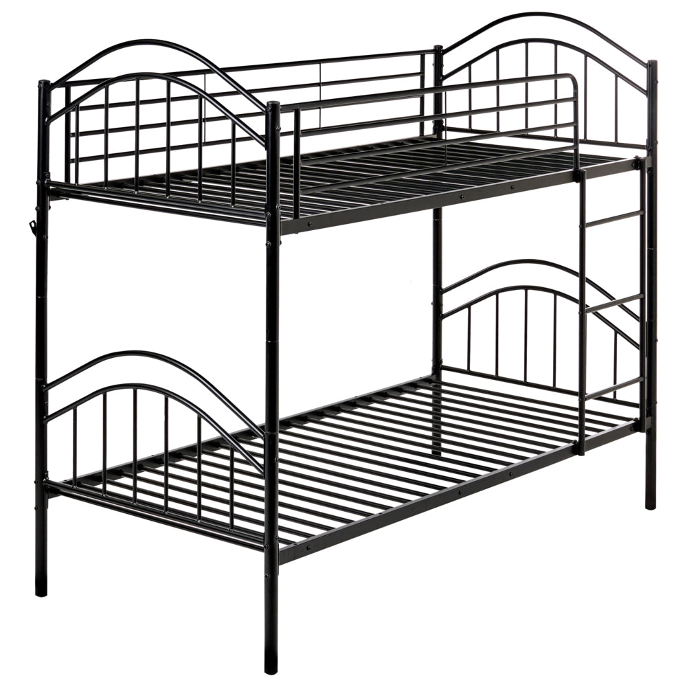 Letto a castello per bambini Camera dei bambini letto alto nero struttura in ferro 90 x 200 cm