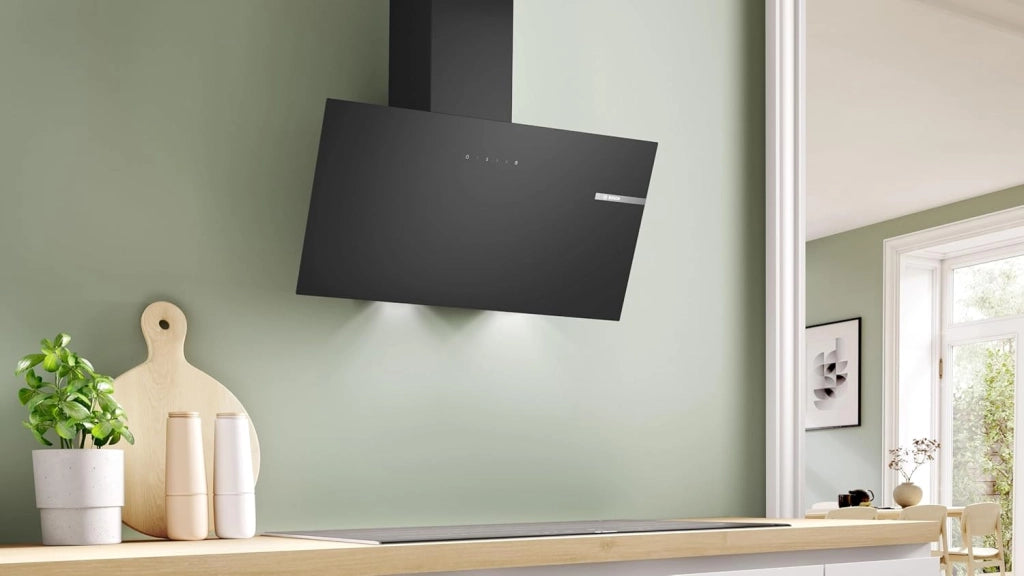 Cappa A Parete Bosch Serie 2 DWK85DK60 Vetro Nero Classe A (A32,5xL79xP32,5) Programma intensivo