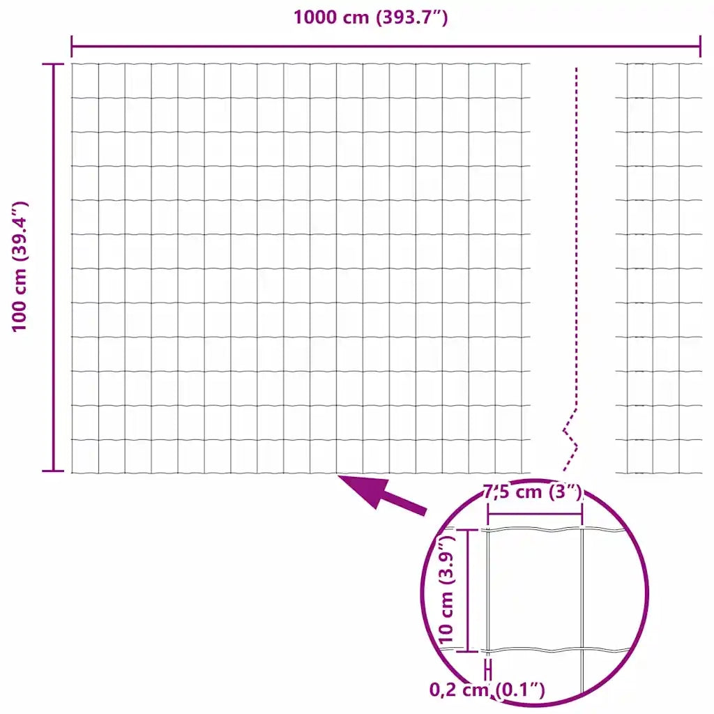 Recinzione Euro 1 x 10 m Ferro rivestito in PVC 42004645