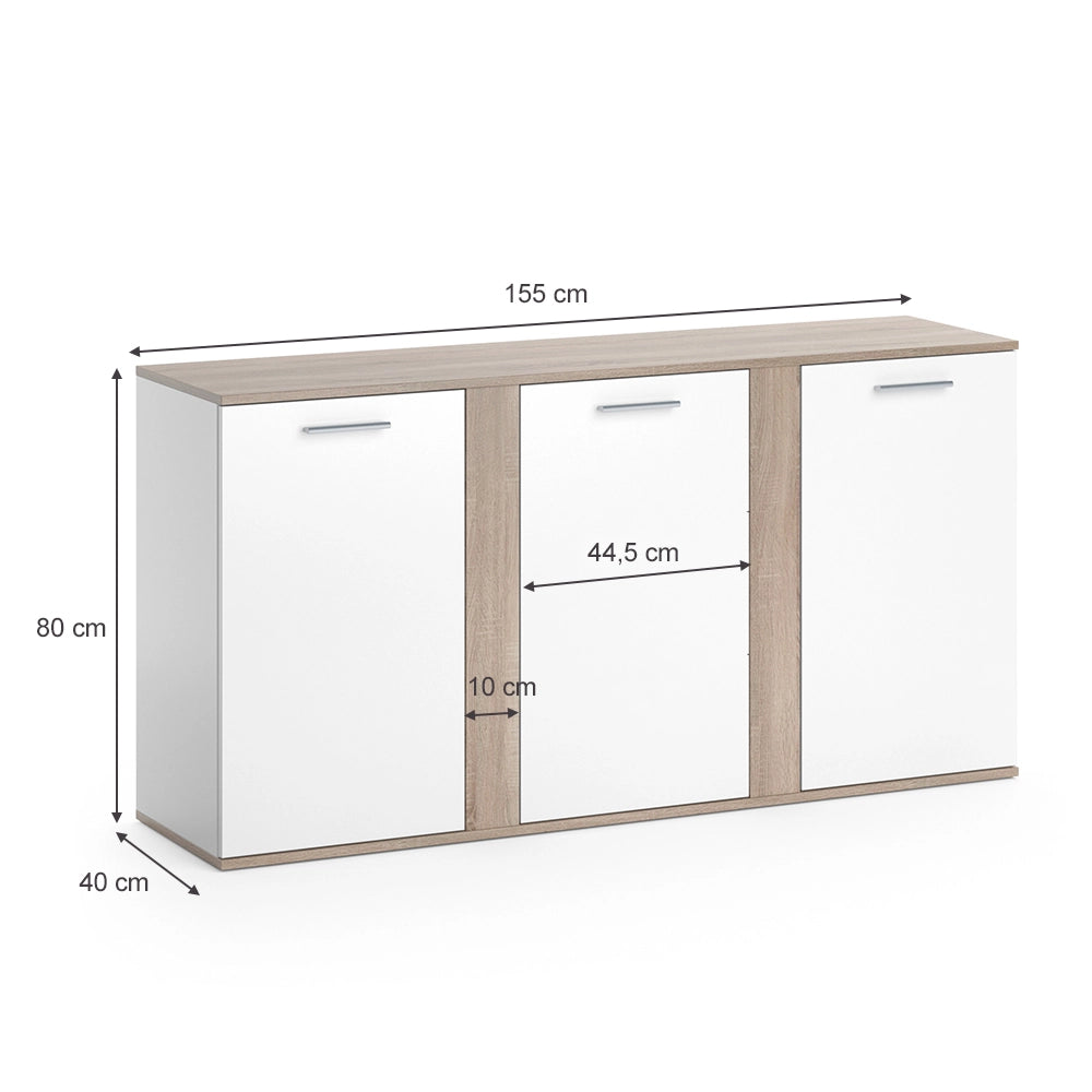Vicco Cassettiera Sonoma 40 x 80 cm con ante