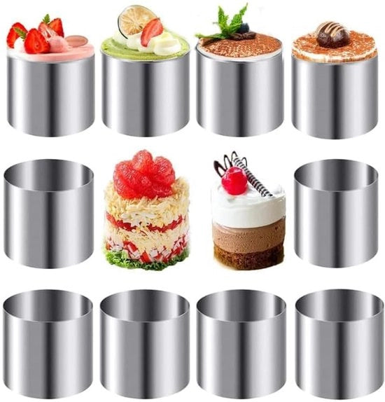 Anelli di mousse in acciaio inossidabile - attrezzo da cucina - 10 pezzi