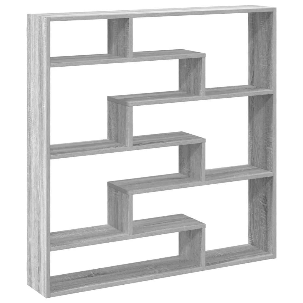 Mensola a Cubo da Parete 7 Scomparti Truciolato Grigio Sonoma 860027