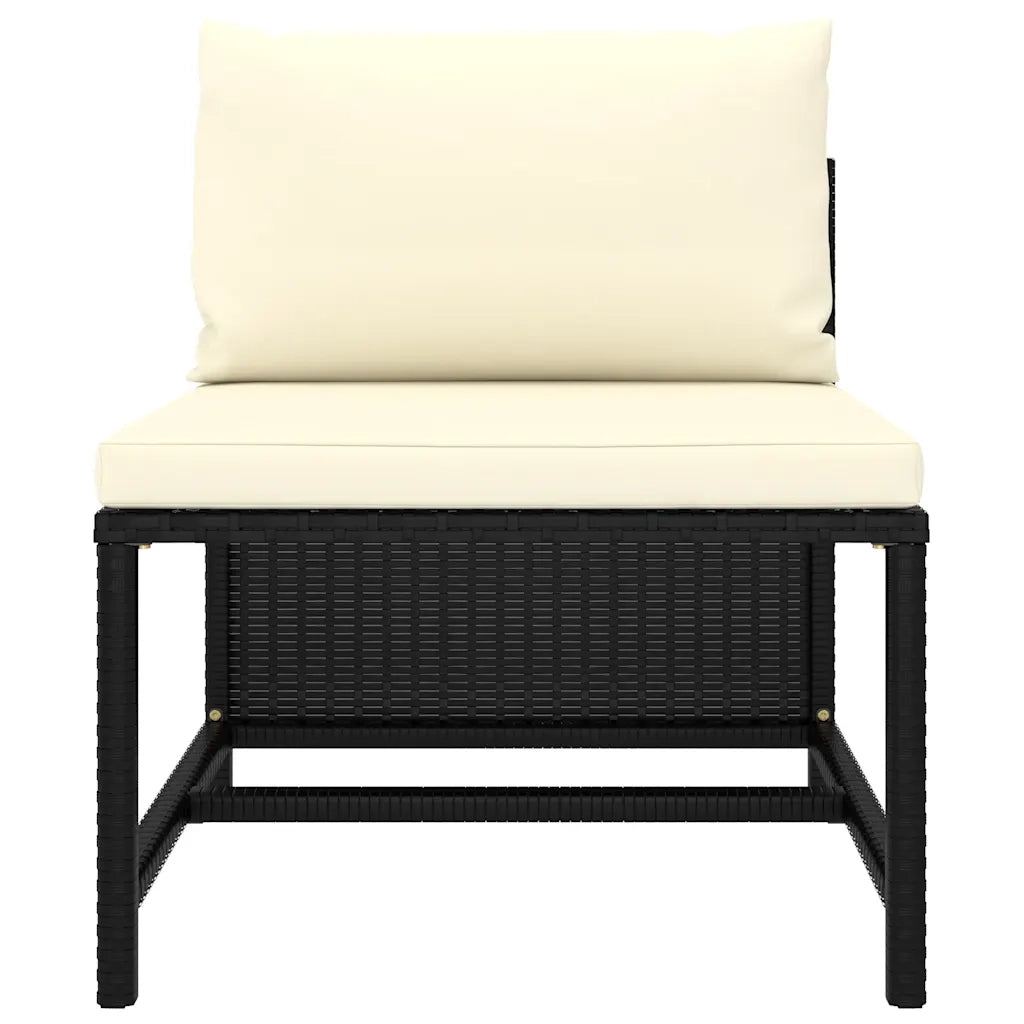 Set Divani da Giardino 10 pz con Cuscini in Polyrattan Nero 3059801