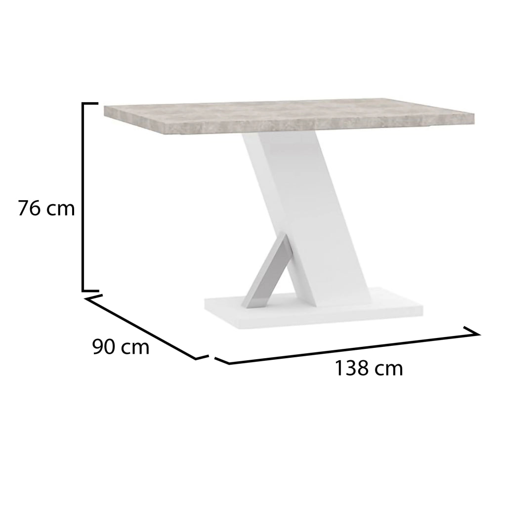 Litopa, Tavolo Fisso 6 Posti, 138x90x76h cm Bianco Marmo