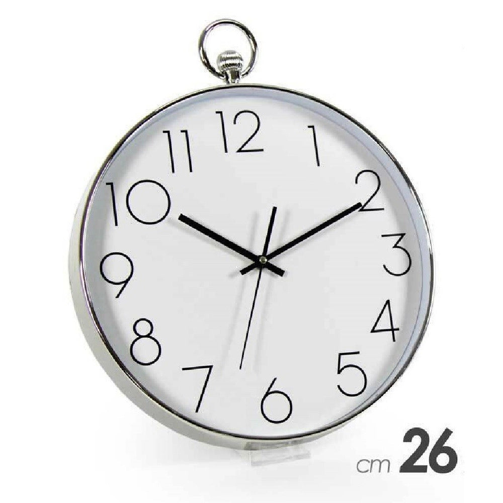 Trade Shop - Orologio 26x4cm Parete Movimento Silenzioso Colori Ass. Tondo In Plastica 798061 -