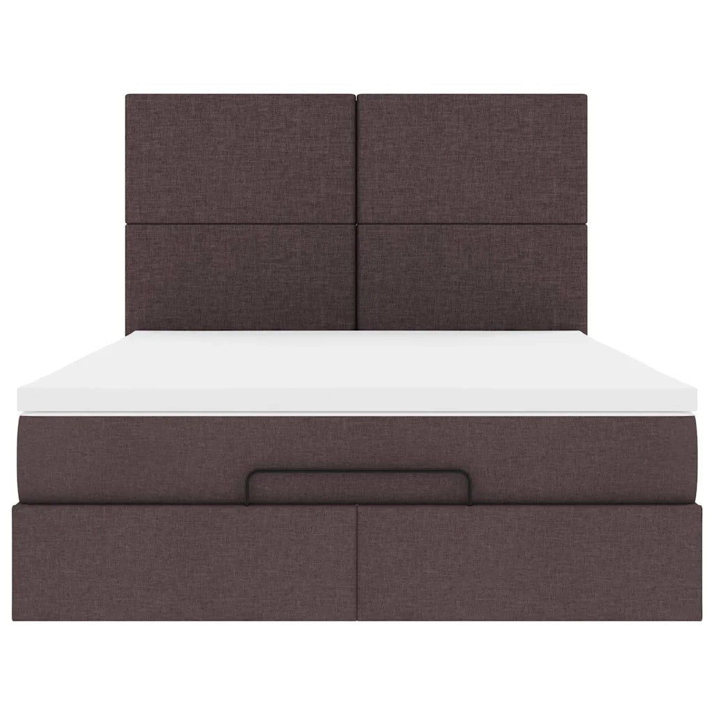 vidaXL Struttura Letto Pouf con Materasso 140x190 cm in Tessuto
