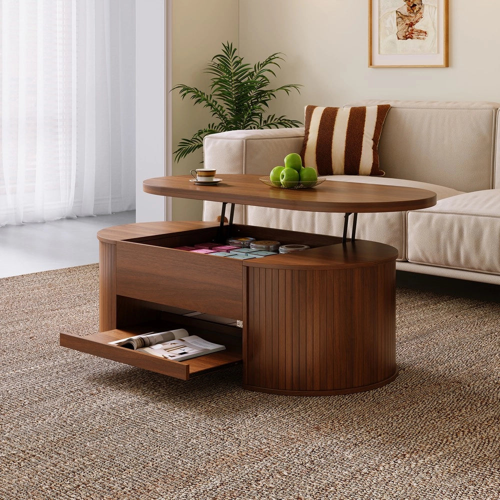 Tavolino da Caff¨¨ Alzabile con Ripiano Estraibile ¨C MINIMAL ¨C Legno, Design Moderno Soggiorno