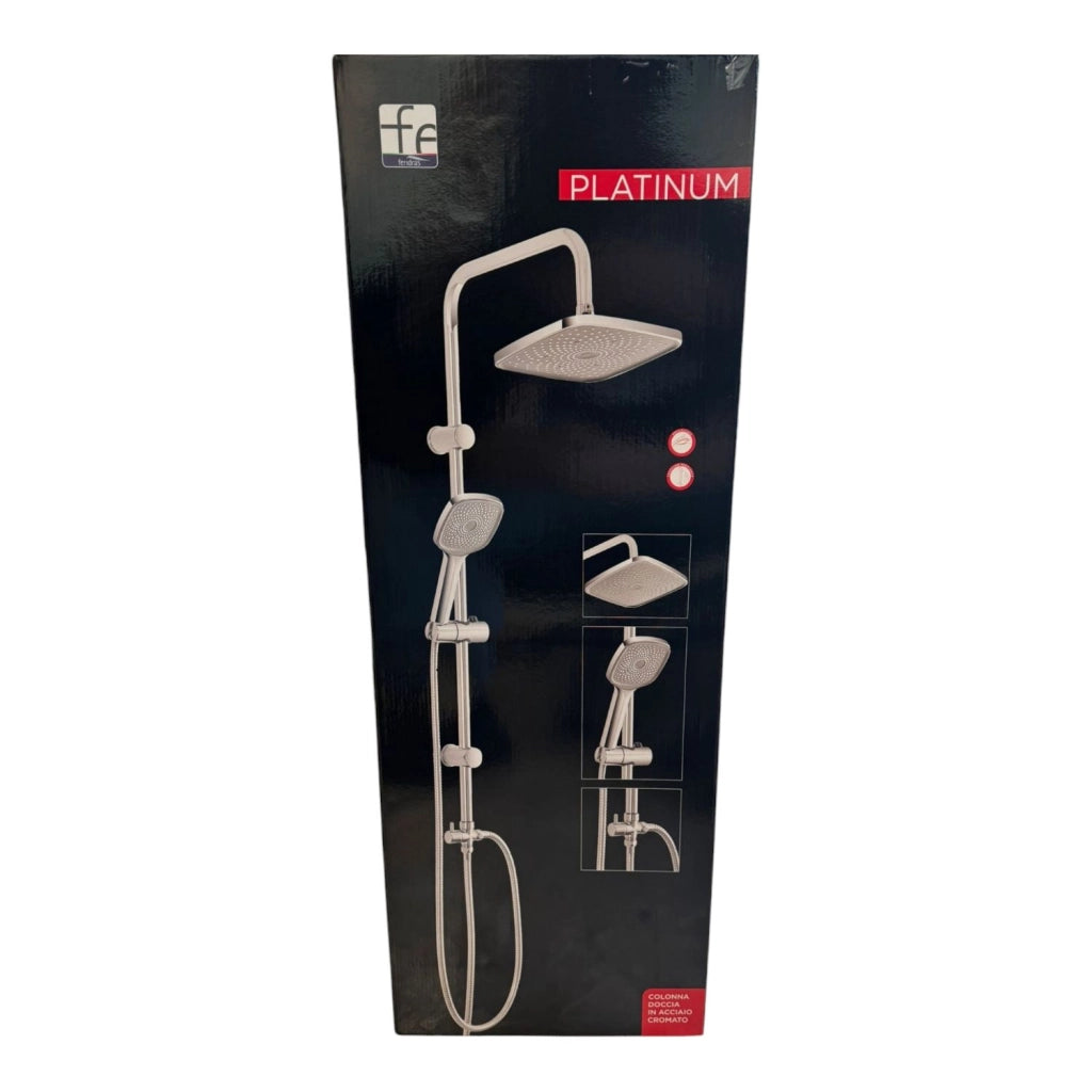 COLONNA DOCCIA COMPLETA  PLATINUM IN ACCIAIO CROMATO H 93CM