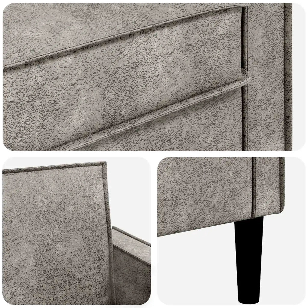 Poltrona XL Grigio Chiaro Pelle Scamosciata Sintetica 42043527